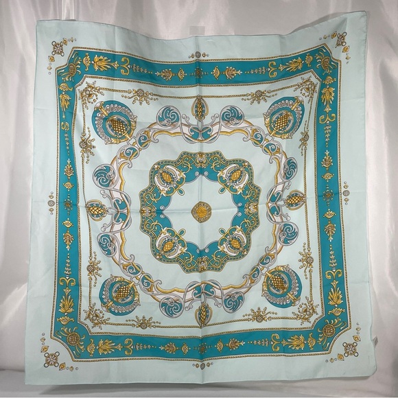 Glentex Teal and Gold Scarf - Picture 1 of 8